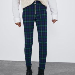 Blue Plaid Pants from ZARA